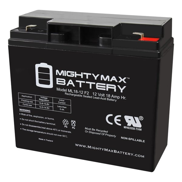 Mighty Max Battery 12V 18AH F2 Replacement Battery Compatible with JNCAIR JNC 660 MAX3986366